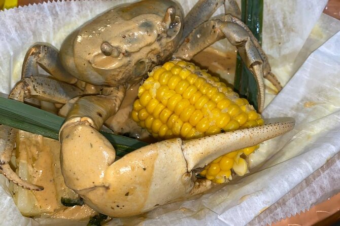 A Evening Cultural Experience Through Food Cooking Class St. Croix - Crab and rice begins the meal