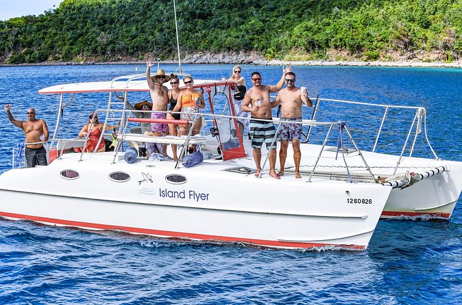 Full or Half Day Private Power Catamaran- USVI Beach and Snorkel - Christmas Cove and lunch on the water