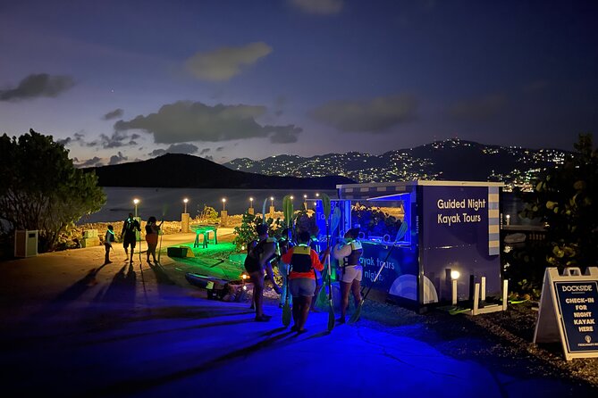 Night Kayak Tour St. Thomas - Westin Frenchman's Reef - Paddling into the illuminated cove