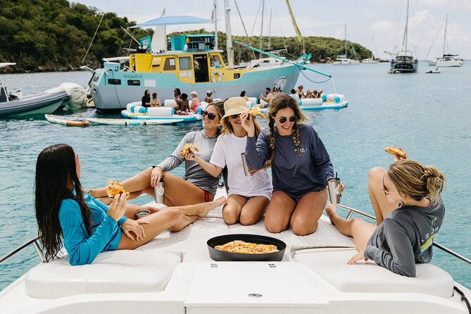 Pizza Pi Shuttle (Official) - Jet Ski Trip St Thomas - Ordering pizza on a floating boat