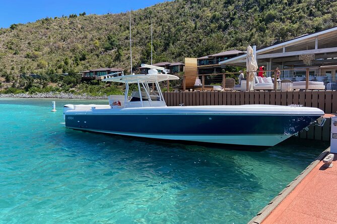 St Thomas Full-Day Boat Rental 37' Intrepid Powerboat - Boarding the 37-foot Intrepid